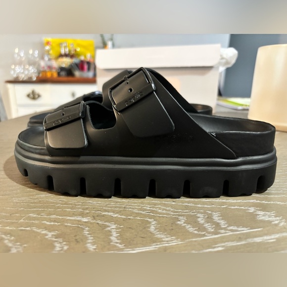 Black Leather Arizona Chunky Birkenstock Size 6 - Picture 6 of 9